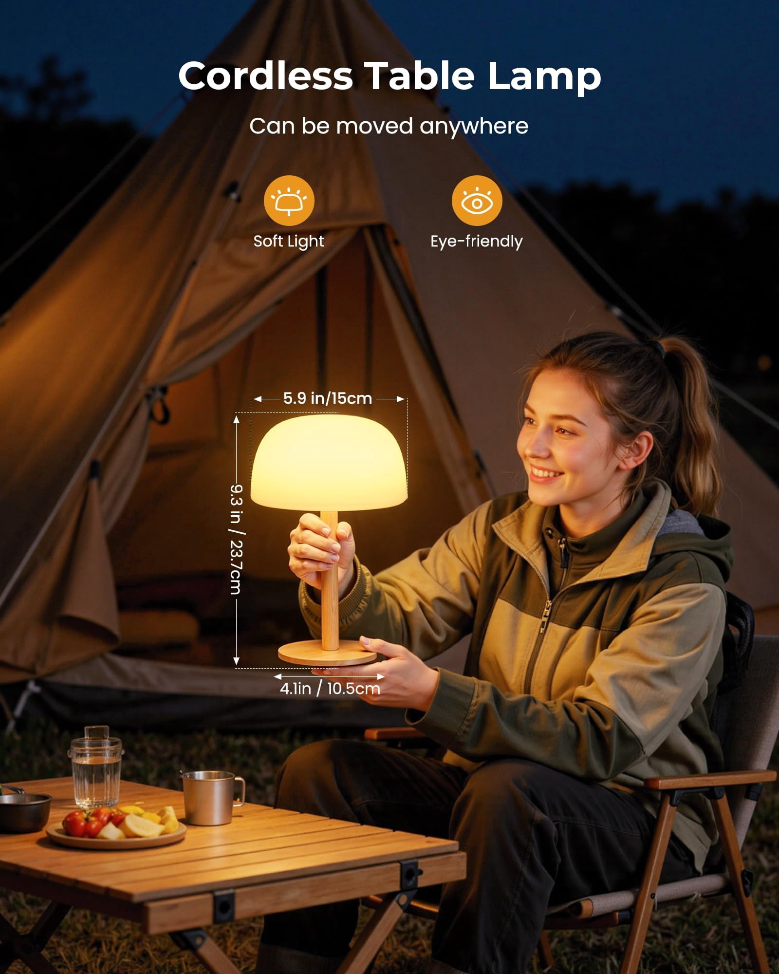 IP65 Shower Lamp Waterproof, 7500mAh Rechargeable Shower Lights for Inside Shower, 18 Colors Cordless Shower Light, Stepless Dimming LED Table Lamp for Bathroom Bathtub Patio Outdoor
