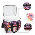 thumbnail image 6 of FORMRS Insulated Cooler Bag 24 Cans Capacity Soft Leakproof Lunch Box with Side Pockets, Black Colorful Circles, 6 of 7