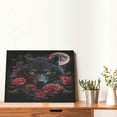 thumbnail image 4 of Naloa Rose Full Moon Black Wolf Print Canvas Picture,Wall Pictures, Modern Decorative Poster,Art Prints for Bedroom, Toilet, 40 x 30 cm, Built-in Wooden Frame, 4 of 6
