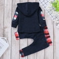 thumbnail image 4 of GXWEA Boy Outfits Boys Size 6 Clothes Toddler Baby Boy Clothes Boy Outfit Long Sleeve Hoodie Sweatshirt Pants Fall Winter Clothes Set A9 sets Blue 6-12 Months, 4 of 6