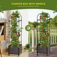 thumbnail image 5 of Slsy Raised Garden Bed Planter Box with Wheels, Tomato Cage Planter Raised Garden Bed with Trellis for Climbing Vegetables Plants Tomato Cage, Indoor Outdoor Use, 5 of 15
