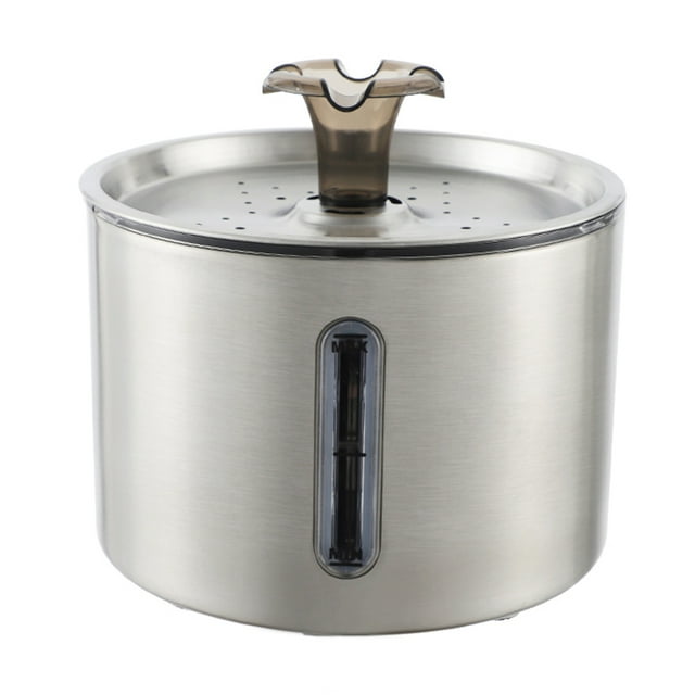 For Pet Water Fountain 304 Stainless Steel Automatic Cat Drinking Fountain 2.5L Smart Water Dispenser with Transparent Window