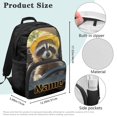 thumbnail image 7 of HUIACONG Cute Raccoon Print School Backpack for Boys Girls Ages 6-18 Large Capacity Water-Resistant Bookbag for Elementary Middle High School Back to School Daily Use, 7 of 7