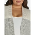 thumbnail image 4 of Terra & Sky Women's Plus Cable Knit Duster Cardigan, Midweight, Sizes 0X-5X, 4 of 5