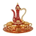thumbnail image 2 of European Set Metal Glass Jug Set Serveware Antique Turkish Set Vintage Aureate Red, 2 of 9