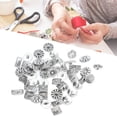thumbnail image 1 of Senjay Creativity Button,50Pcs Button Mixed Antique Silver Round Tetragonum Flower Shape Retro Creativity Clothing Accessories,Retro Button, 1 of 8
