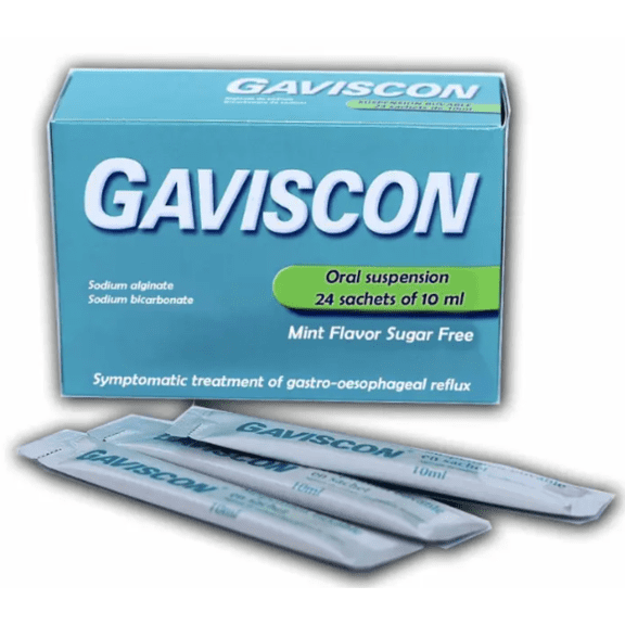 Gaviscon Liquid Mint Flavour Sugar Free 24 Sachets of 10 ml