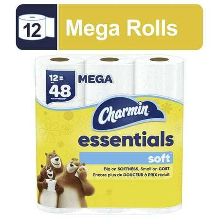 Charmin Essentials Soft Toilet Paper, 12 Mega Rolls - WALMART Charmin Essentials Soft Toilet Paper, 12 Mega Rolls - Walmart