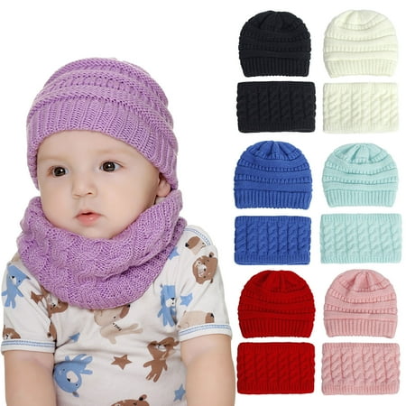 

Cute Unisex Baby Infant Autumn Winter Outdoor Warm Windproof Hat Scarf Bib Set