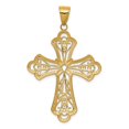 thumbnail image 4 of 14K and White Rhodium Large Diamond-cut Filigree Cut-out Cross Pendant C4272, 4 of 4