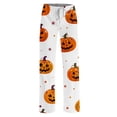 thumbnail image 6 of Zorvxlyn Halloween Pajama Pants for Women Ghost Pumpkin Bat Print Women's Pajama Bottoms Drawstring Elastic Waist Lounge Pants Women, 6 of 7