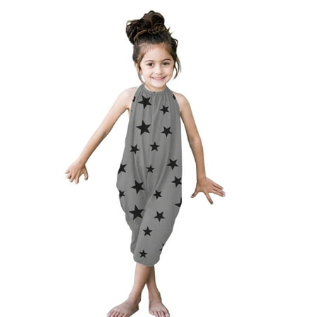 

Star Piece Jumpsuit Summer One Strap Girl Kids Toddler Print Baby Romper Outfits Girls Romper&Jumpsuit