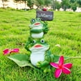 thumbnail image 2 of Estatua de rana decoración de jardín ornamento de césped, bienvenida estatua de rana para Patio, Patio, césped, ornamento de decoración al aire libre Baoblaze estatuas de rana, 2 of 6