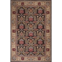 Hand Tufted Traditional Wool Area Rug – 100% Durable Wool Carpet with Oriental Floral Design | Handmade Living Room, Bedroom, Dining Room & Entryway Rug (Brown, 5 x 8 FT)