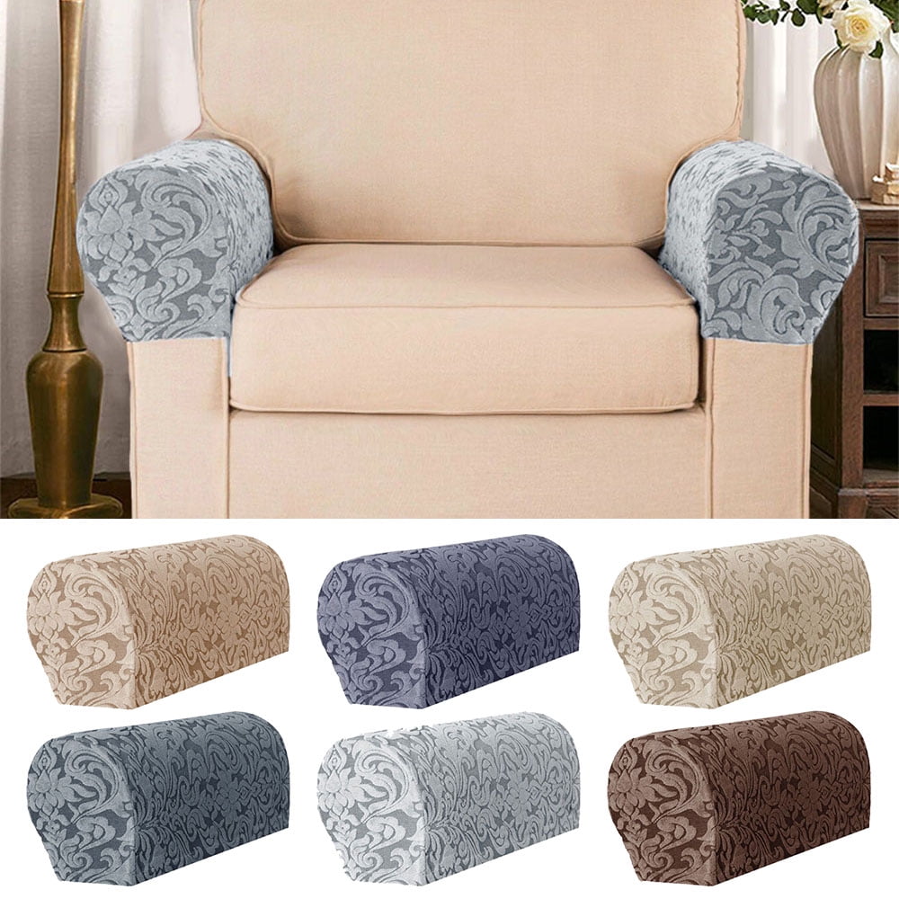 2x Removable Arm Stretch Sofa Couch Chair Protector Armchair Covers Armrest Gray 