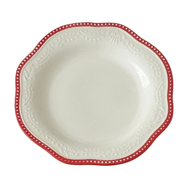 Ensemble d'Assiettes à Salade, Ensemble d'Assiettes à Lunch en Porcelaine, Assiette à Dessert Compatible Micro-Ondes