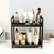 thumbnail image 4 of Estantería de metal blanco para organizadores cosméticos - Almacenamiento de maquillaje de escritorio de 3 niveles para la encimera del baño, la habitación de la residencia y el tocador, 4 of 8