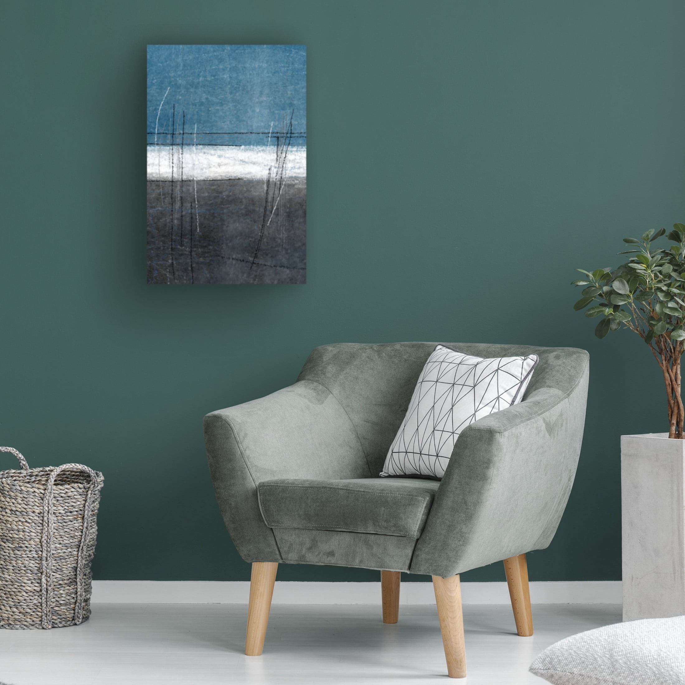 Canvas Wall Art - Incado 'Blue Gray Grass' Wall Art for Living Room, Bedroom, or Office Décor by Trademark Fine Art - 30 x 47 Inches