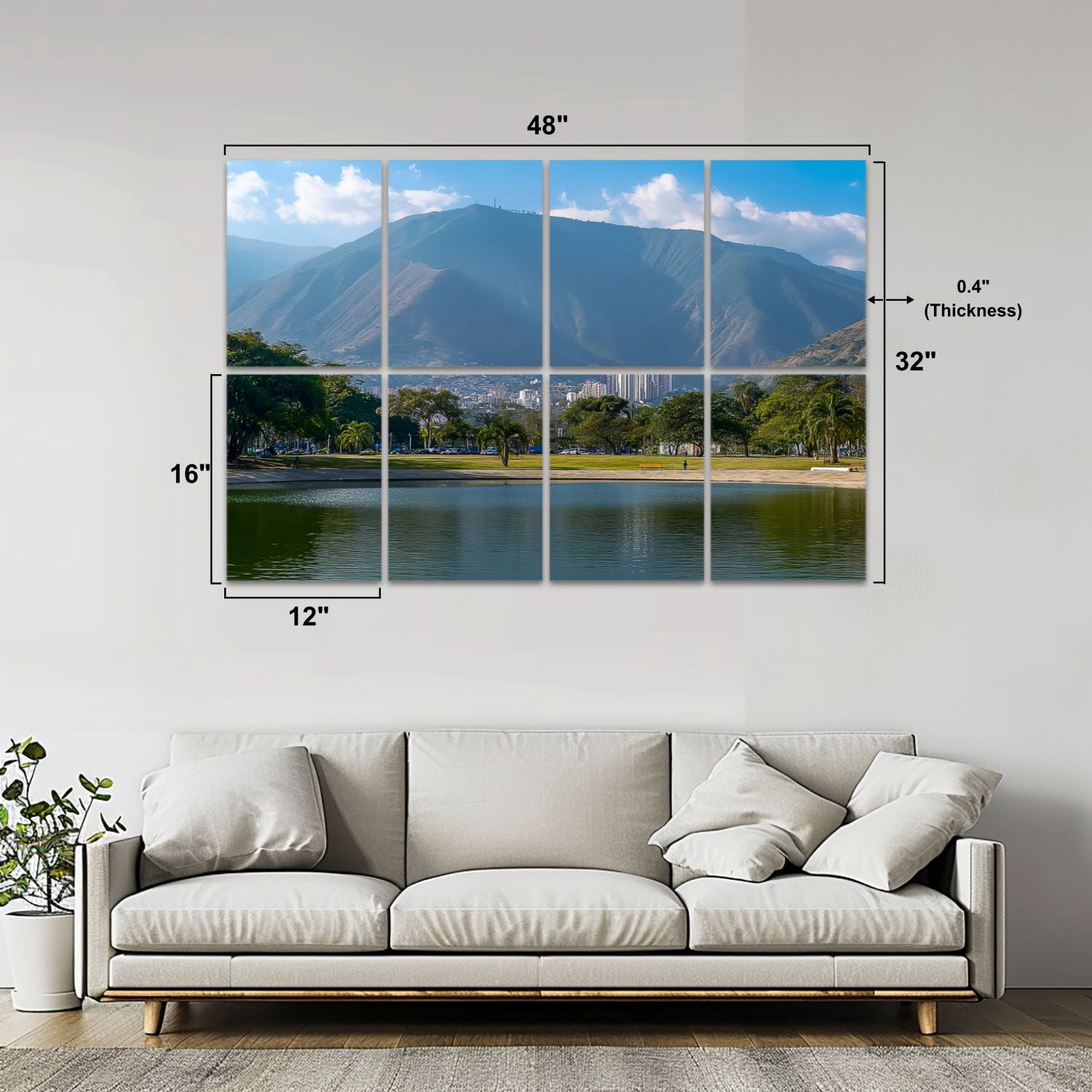 8 Pack Art Acoustic Panels Sound Absorbing Parque Este Cerro Avila Caracas Venezuela Decorative Soundproof Wall Panels Self Adhesive for Nursery Game Room Bedroom 48"x32"