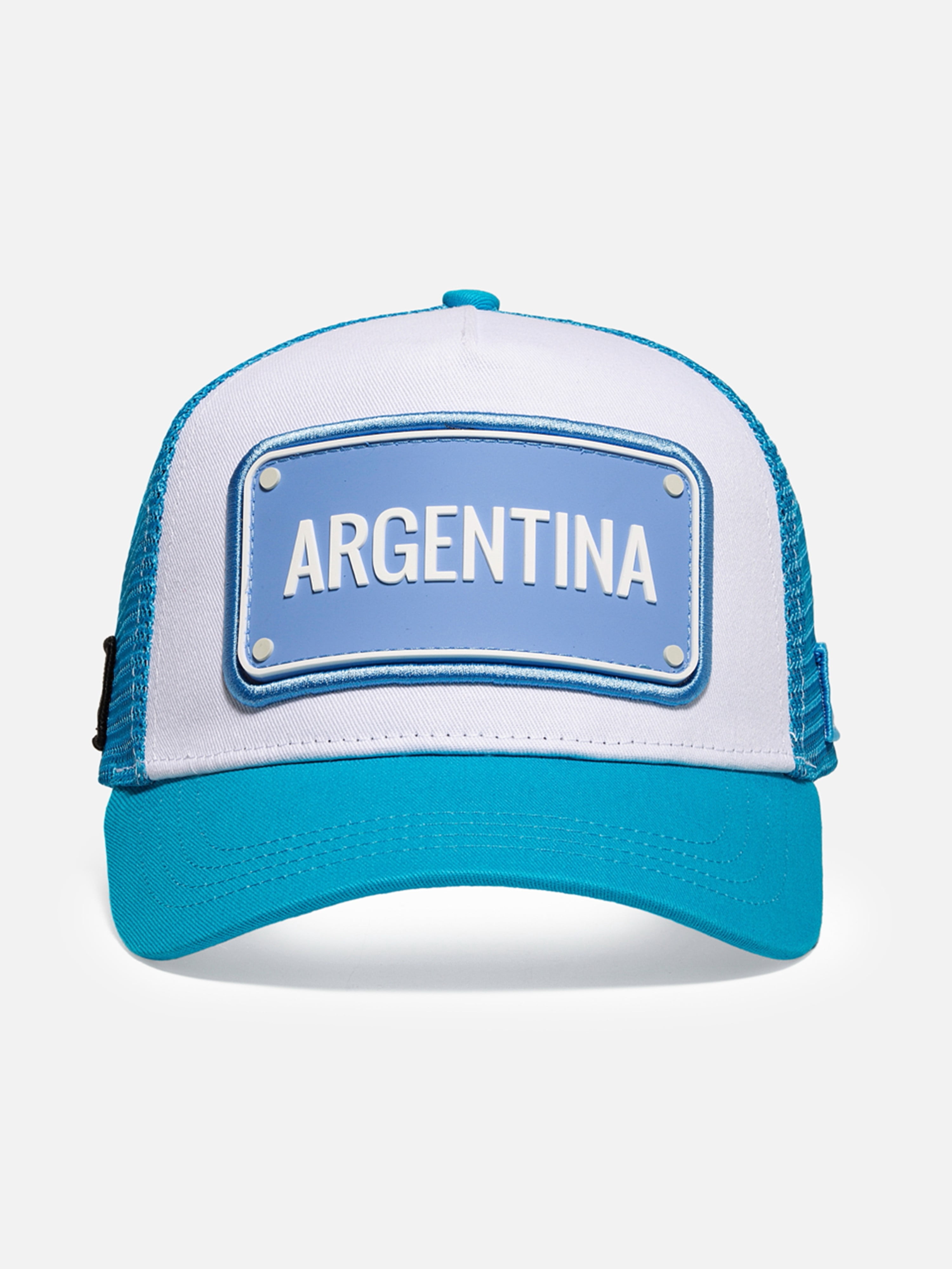 FIFA World Cup 2026 Rubber Country Patch Trucker Soccer Cap - Argentina