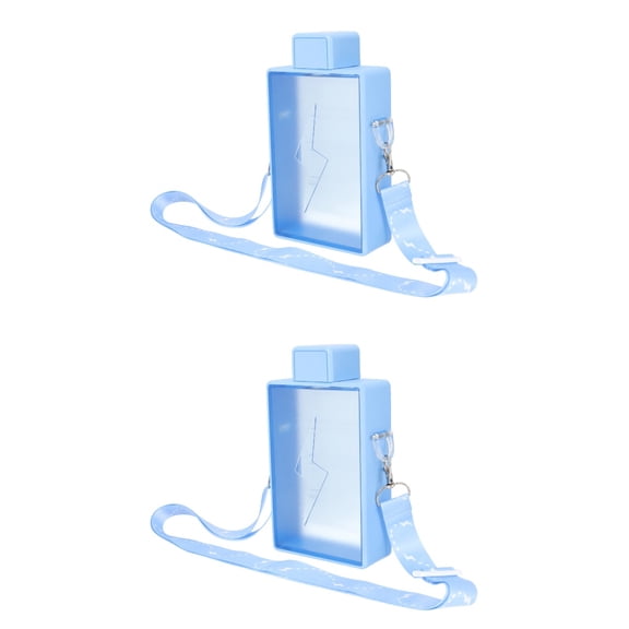 2 Pieces Flat Water Bottle for Purse Lanyard Easy to Clean