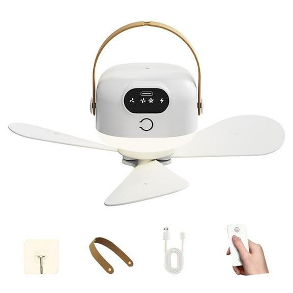 Rechargeable Small Ceiling Fan Light Outdoor Portable 2-In-1 Light Fan