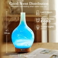 thumbnail image 3 of Porseme 150ml Essential Oil Diffuser Glass Color Changing Aroma Air Diffusers Aromatherapy Ultrasonic Cool Mist Humidifier 6 Running Hours Waterless Auto-Off for Sleeping, Yoga, Office, Spa(Blue Wave), 3 of 6