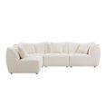 thumbnail image 6 of Kevinplus 145 inch Free Combination Sectional Sofa Upholstery Leisure Wide Deap Seat 4 Seaters Living Room, Apartment, Office Beige., 6 of 8