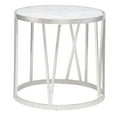 thumbnail image 6 of Home Square Roman Round Marble Top End Table in Silver and White - Set of 2, 6 of 6