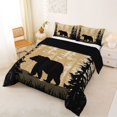 thumbnail image 2 of Castle Fairy Safari Bear Full Size Comforter Sets 3-Piece,Woodland Animal Bedding Comforter Set,Black Cream,Black Reversible,1 Comforter and 2 Pillowcases, 2 of 6