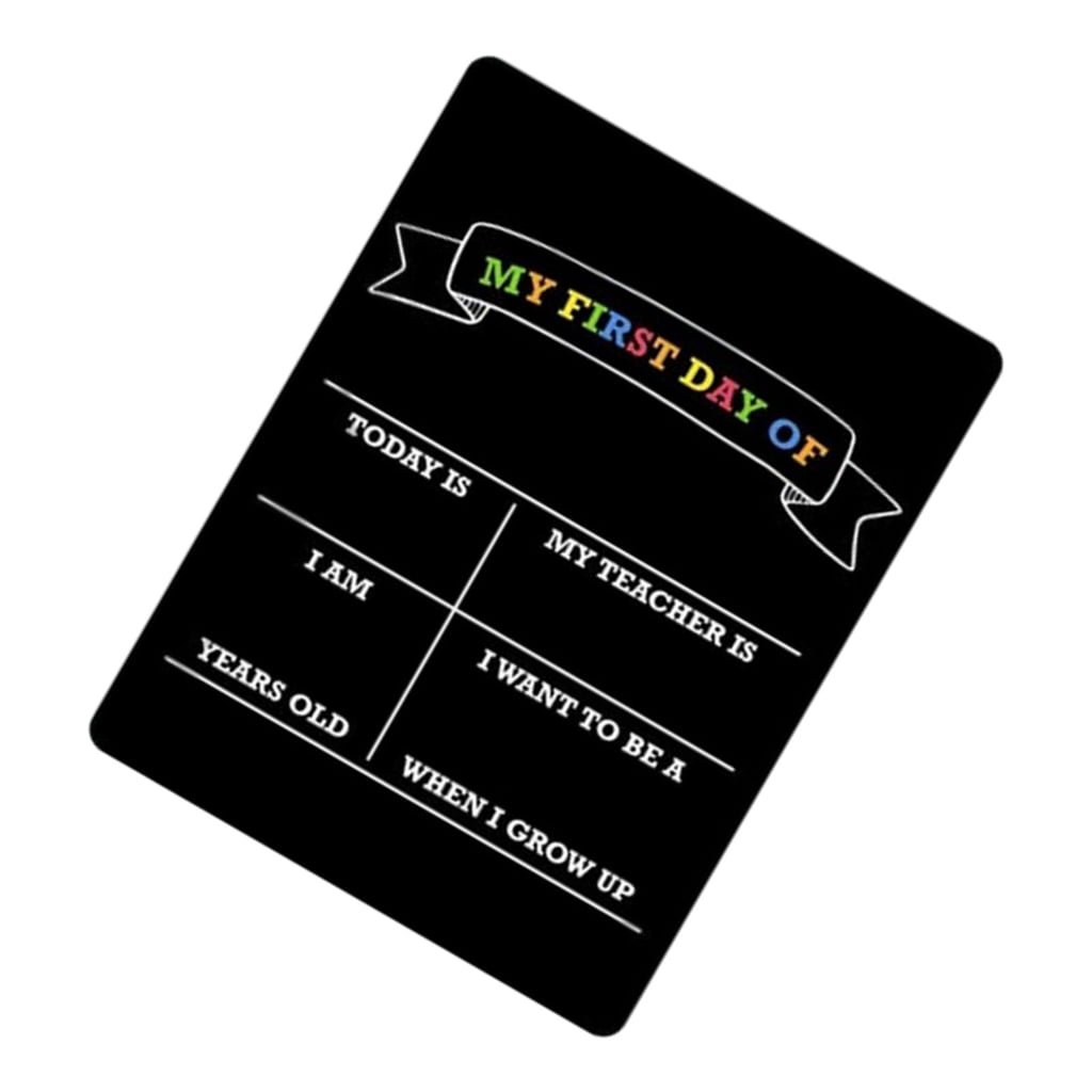 TUWAFE First/Last Day of School Sign Double Sided Chalkboard Board Reversible Message Board Back to School Sign For Preschool Classic First Day of School Chalkboard