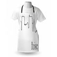 thumbnail image 4 of Idaho Apron, Boise City Hallmarks Skyline Simplistic Abstract Silhouette Illustration, Unisex Kitchen Bib with Adjustable Neck for Cooking Gardening, Adult Size, Charcoal Grey and White, by Ambesonne, 4 of 4