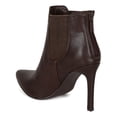 thumbnail image 3 of Breckelles BF27 Women Leatherette Point Toe Chelsea Mid Stiletto Heel Sandal Bootie, 3 of 5