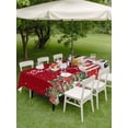 thumbnail image 3 of Outdoor Tablecloth with Umbrella Hole and Zipper, Red Snowman Christmas Rectangle Table Cloth 52x70 Inch Waterproof Tablecloth, Winter Snowflake Xmas Gifts Picnic Table Cover for Patio Camping, 3 of 7