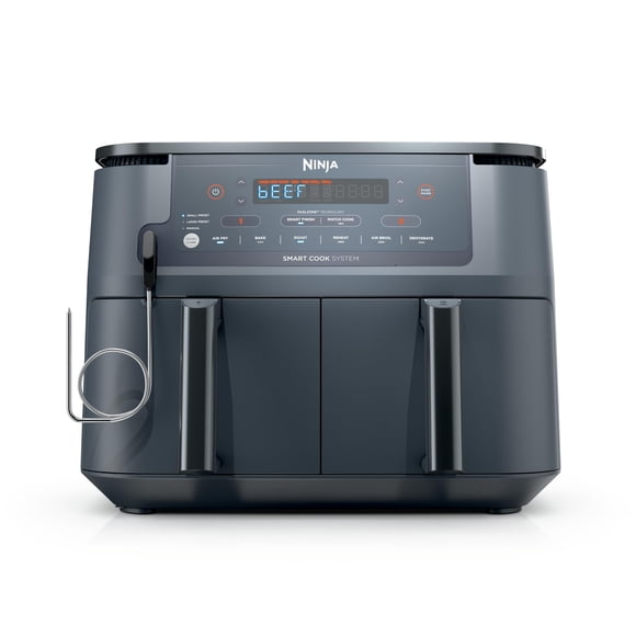 Freidora de Aire Ninja DZ550GY 10QT con Termómetro Inteligente y Doble Cesta