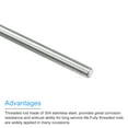 thumbnail image 4 of Uxcell Fully Threaded Rod M6 x 500mm 1mm Thread Pitch 304 Stainless Steel Right Hand Threaded Rods Bar Studs 3 Pack, 4 of 7