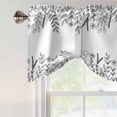 thumbnail image 4 of Black White Fall Tie Up Valance Curtains for Windows, Kitchen Curtains Window Treatments, Thanksgiving Summer Botanical Eucalyptus Leaves Short Window Valances for Bedroom Bathroom Cafe 54"x18", 4 of 8