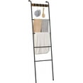 thumbnail image 2 of Metal 5 Tiers Blanket Ladder Holder Wall Leaning Towel Rack with Hooks Bathroom, 2 of 8