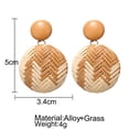 thumbnail image 7 of Kiplyki Bohemian Style Wood Bamboo Rattan Geometric Round Earrings Ladies Jewelry, 7 of 7