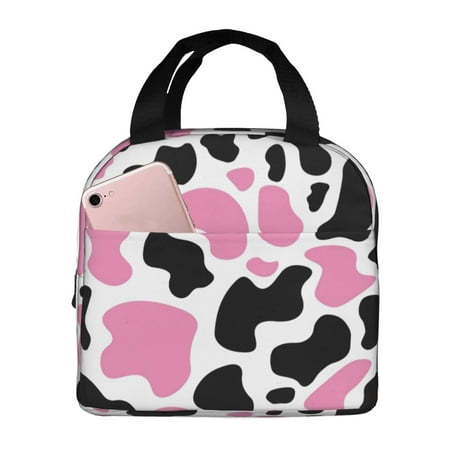 Insulated Lunch Bag for Women Men - Cow Spots Leakproof Cooler Lunch Box for Women Men  Lunch Tote Bags for Work School Picnic Travel