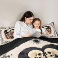 thumbnail image 5 of Manfei Gothic Halloween 7-Piece King Bedding,Skeletons Pattern King Bed in a Bag,Beige,Black Reversible, 5 of 7