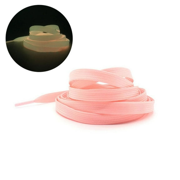 Glow Shoes Fluorescent Shoelaces Pieces Shoelaces Child 100.00X0.80X0.20CM Pink