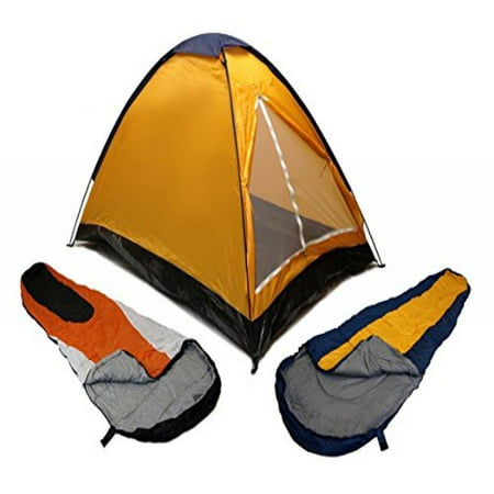 ORANGE DOME CAMPING TENT 2 MAN + 2 SLEEPING BAGS 20+ COMBO CAMPING HIKING (Best 2 Man Hiking Tent)