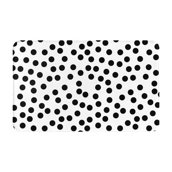 Bathroom Rugs Non Slip Washable - Black white Irregular polka dot Kitchen Mats for Floor, Area Rugs for Entryway Rugs Indoor, Laundry Bathroom Room Door Rug with Rubber Backing 20x31.5in