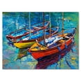 thumbnail image 2 of Designart Trois bateaux dans le port Art mural sur toile, 2 of 4