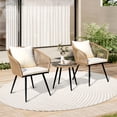 thumbnail image 2 of 3 Piece Outdoor Furniture Patio Bistro Set Balcony Furniture Durable String Conversation Sets Outdoor Patio Chairs Set for Porch Poolside Garden, 2 of 8