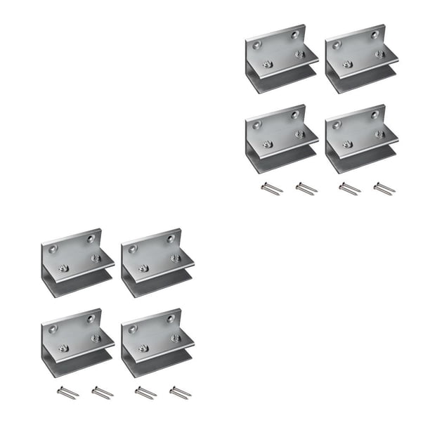 Ounissouiy Abrazadera de vidrio de 4 Uds., Base plana de aleación de aluminio en forma de F, soporte de tablero de , abrazadera de pasamanos de 10-12 mm 2Conjunto