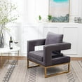 thumbnail image 2 of Roundhill Furniture Lenola Contemporary Upholstered Accent Arm Chair, Gray, 2 of 13