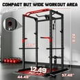 thumbnail image 6 of Allviate Squat Rack for Home Gym,2000lbs Power Rack with LAT Pulldown and More Training Attachments,Power Cage with Adjustable Pulley System for Full Body Workout,Black with Barbell and Weight Bench, 6 of 12