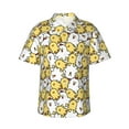 thumbnail image 4 of Wukai Cartoon Chicken Men's Hawaiian Shirt Short Sleeve Casual Button Down Summer Beach Aloha Shirt Tropical Print Holiday Party, 4 of 8